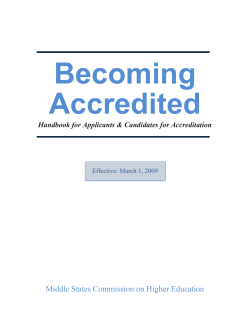Becoming Accredited - Middle States Commission on Higher
