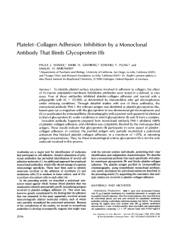 Platelet-Collagen Adhesion" Inhibition Antibody