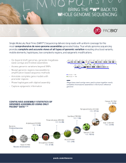 Brochures: Bring the "W" back to Whole genome sequencing