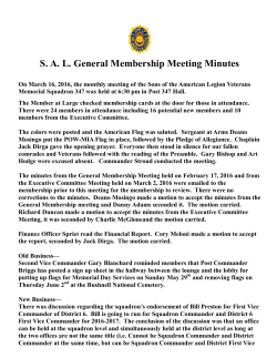 March 2016 Minutes - American Legion Post 347