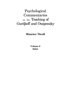 Psychological Commentaries on the Teaching of Gurdjieff and