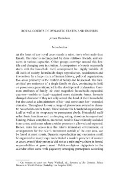ROYAL COURTS IN DYNASTIC STATES AND EMPIRES Jeroen
