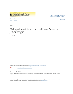 Second Hand Notes on James Wright