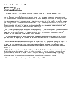 Archive of the Board Minutes from 2000 Anna Local Schools