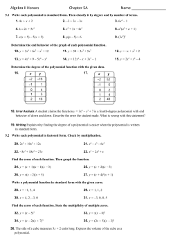 10/26 Due Homework Worksheet 5A