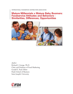 Foodservice Behaviors Millenials v Baby Boomers
