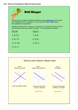 3.2b - Solve by Substitution (Special Cases) Notes