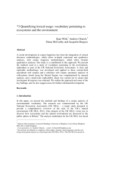 *3 Quantifying lexical usage: vocabulary pertaining to ecosystems