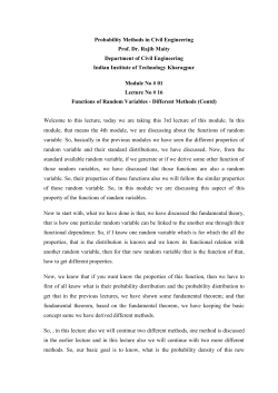 Probability Methods in Civil Engineering Prof. Dr. Rajib Maity