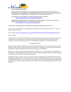 The Department of the Platte and Western Settlement, 1866-1877