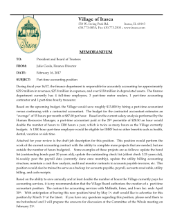 MEMORANDUM for part-time accountant