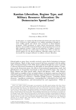 Kantian Liberalism, Regime Type, and Military Resource Allocation