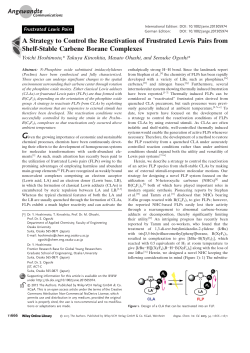 A Strategy to Control the Reactivation of Frustrated Lewis Pairs from