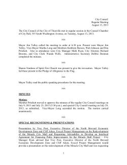 1 City Council Regular Meeting August 13, 2013