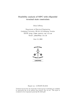 Feasibility analysis of MPC with elli7soidal terminal state