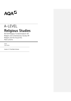 A-level Religious Studies Mark scheme RST4B