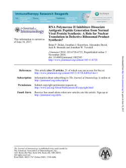 RNA Polymerase II Inhibitors Dissociate Antigenic Peptide