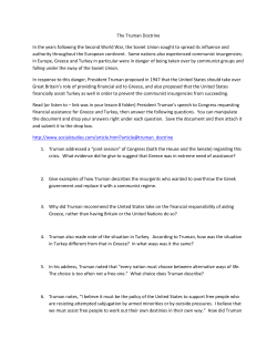 The Truman Doctrine DBQ