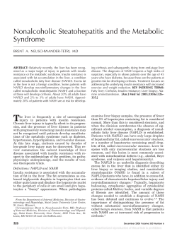 Nonalcoholic Steatohepatitis and the Metabolic Syndrome