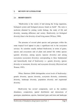 2. REVIEW OF LITERATURE 2.1 BIODIVERSITY