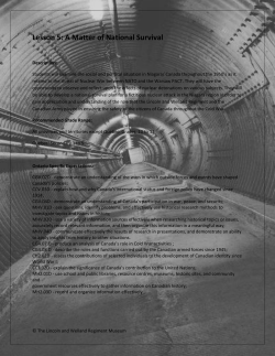 Lesson 5: A Matter of National Survival