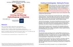 Creating an Autobiography: Starting the Process
