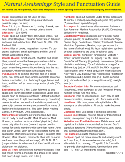 Grammar/Style Guidelines