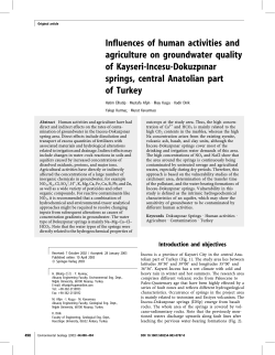 Influences of human activities and agriculture on groundwater
