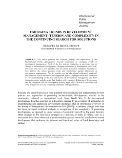 Emerging Trends in Development Management: Tension and