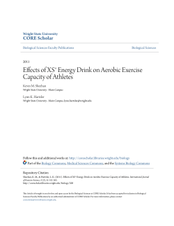 Effects of XS&Acirc;&reg; Energy Drink on Aerobic Exercise