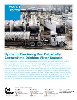 NRDC: Hydraulic Fracturing Can Potentially Contaminate Drinking