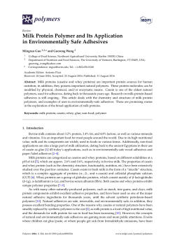 Milk Protein Polymer and Its Application