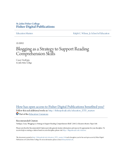 Blogging as a Strategy to Support Reading Comprehension Skills