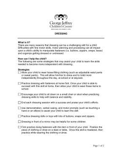Page 1 of 2 DRESSING What is it? - George Jeffrey Children`s Centre