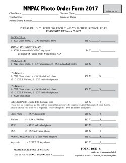 Photo Order Form PDF