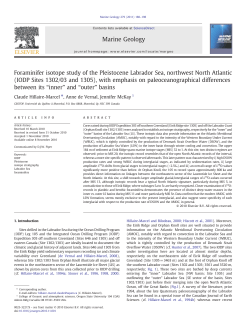 Foraminifer isotope study of the Pleistocene Labrador Sea
