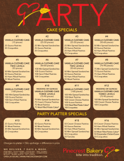 Party Menu English