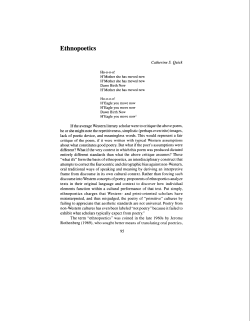 Ethnopoetics - Indiana University