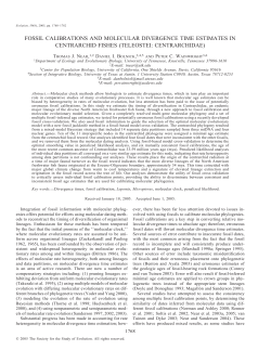 fossil calibrations and molecular divergence time estimates in