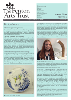 Fenton News - The Fenton Arts Trust
