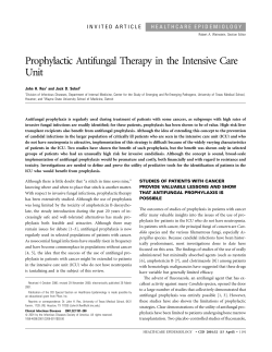 Prophylactic Antifungal Therapy in the Intensive Care Unit