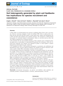 Soil heterogeneity generated by plant&ndash;soil feedbacks has