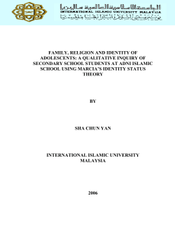 family, religion and identity of adolescents: a qualitative inquiry of