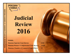 2016 Judicial Review - Montana Chamber of Commerce