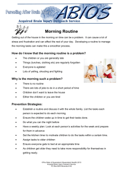 Morning Routine - Queensland Health