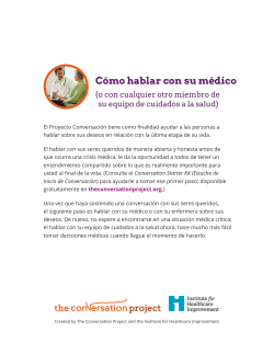 C&oacute;mo hablar con su m&eacute;dico - The Conversation Project