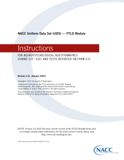 Instructions - National Alzheimer`s Coordinating Center