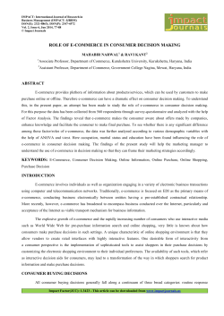 Role of E-Commerce in Consumer Decision Making