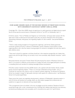 FOR IMMEDIATE RELEASE: April 11, 2017