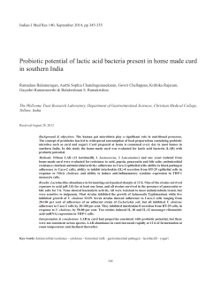 probiotic potential of lactic acid bacteria present in home made curd